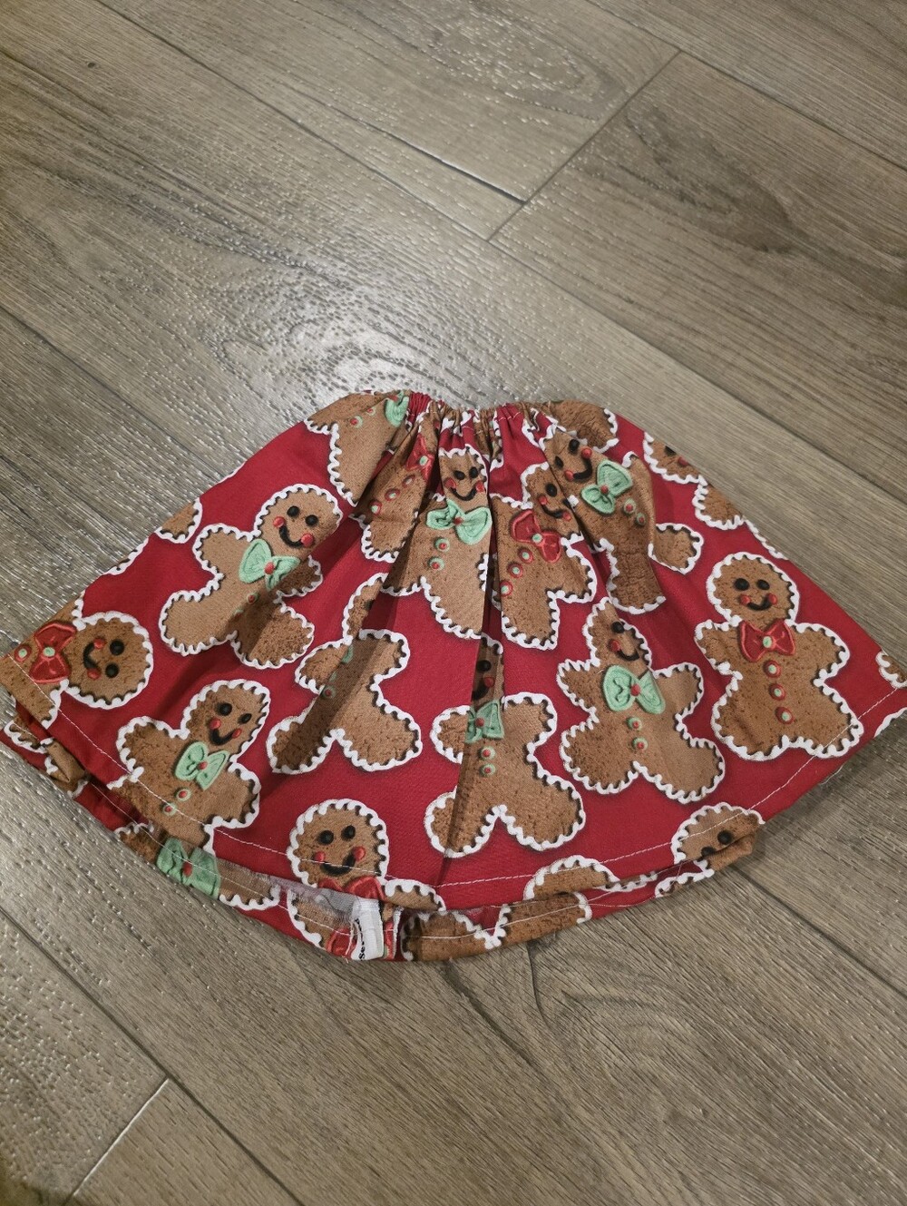 19" Handmade Red Gingerbread Print Pirch Goose Dress